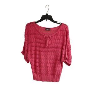 It's Our Time Sweater Women's size small knit Kimono, Short Sleeve, Pink EUC